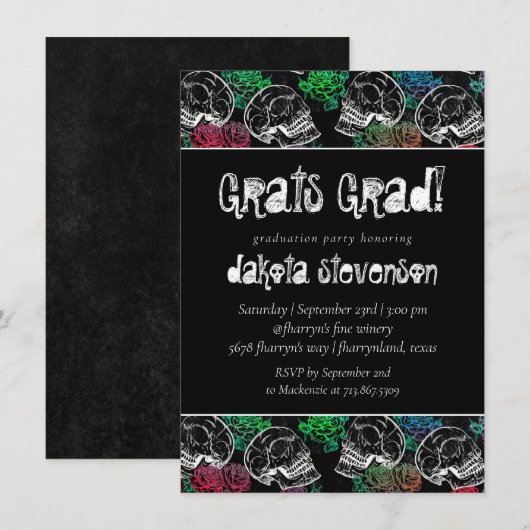 Rozen van Suiker Ombre | Pastel Graduation Party Kaart (Voorkant / Achterkant)