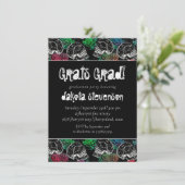 Rozen van Suiker Ombre | Pastel Graduation Party Kaart (Staand voorkant)