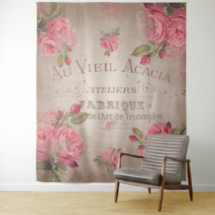 rozen van tapijten met vintage roos van shabby wandkleed