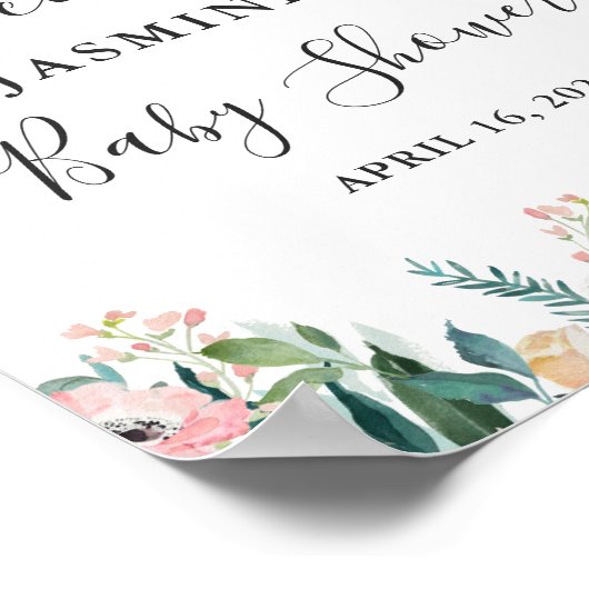 Rozen van tuinbouwbonnen of Baby showers Poster (Hoek)