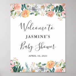 Rozen van tuinbouwbonnen of Baby showers Poster