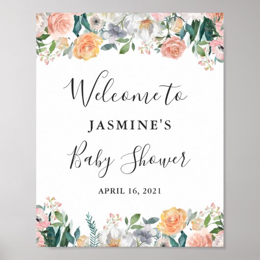 Rozen van tuinbouwbonnen of Baby showers Poster (Voorkant)