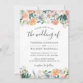 Rozen van tuinen Bloom Floral Wedding Kaart (Voorkant)