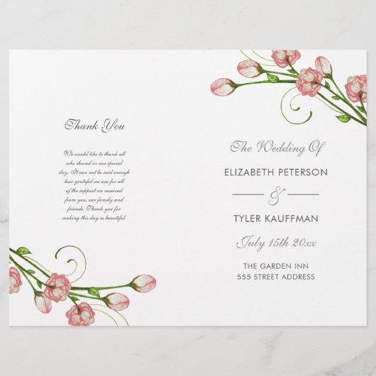 Rozen van tuinen - trouwprogramma (Voorkant)