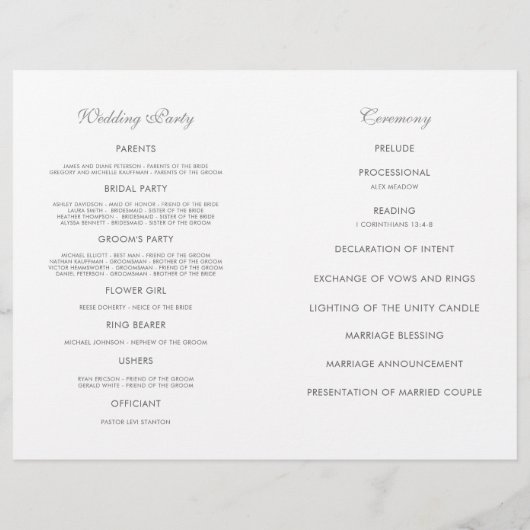 Rozen van tuinen - trouwprogramma (Achterkant)