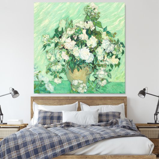 Rozen van Vincent Van Gogh Canvas Afdruk (Insitu (Slaapkamer))