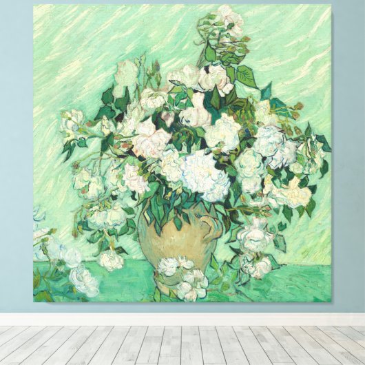 Rozen van Vincent Van Gogh Canvas Afdruk (Insitu (Houten vloer))