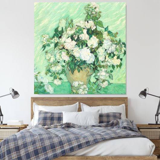 Rozen van Vincent Van Gogh Canvas Afdruk (Insitu (Slaapkamer))