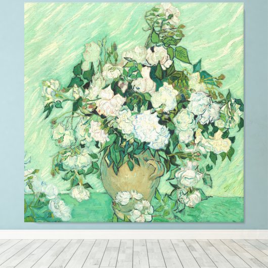Rozen van Vincent Van Gogh Canvas Afdruk (Insitu (Houten vloer))