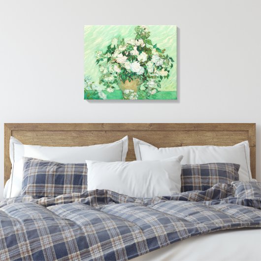 Rozen van Vincent van Gogh Canvas Afdruk (Insitu (Slaapkamer))