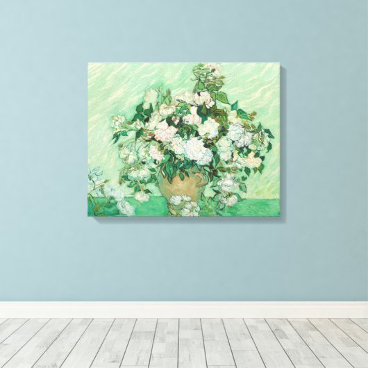 Rozen van Vincent van Gogh Canvas Afdruk (Insitu (Houten vloer))