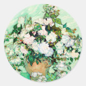 Rozen van Vincent van Gogh Ronde Sticker (Voorkant)