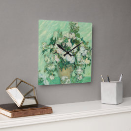 Rozen van Vincent Van Gogh Vierkante Klok