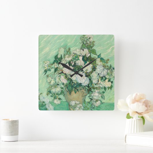 Rozen van Vincent Van Gogh Vierkante Klok (Huis)