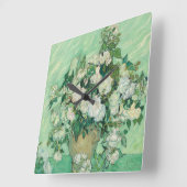 Rozen van Vincent Van Gogh Vierkante Klok (Hoek)