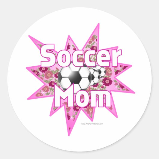 Rozen van Voetbal-mam Ronde Sticker (Voorkant)
