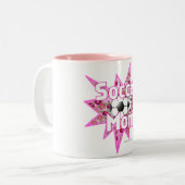 Rozen van Voetbal-mam Tweekleurige Koffiemok (Voorkant links)