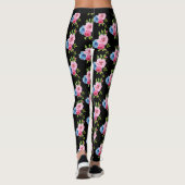 Rozen van waterverf afschilderen in Roze en blauwe Leggings (Achterkant)