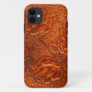 Rozen van Western gelooid  leder Case-Mate iPhone Case