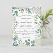 Rozen van witte Floral Eucalyptus Botanische bruil Kaart (Staand voorkant)