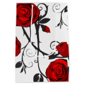 rozen van zwart en rood medium cadeauzakje (Achterkant)