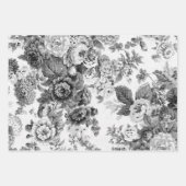 Rozen van zwarte en witte Floral Dahlias Inpakpapier Vel (Voorkant 2)