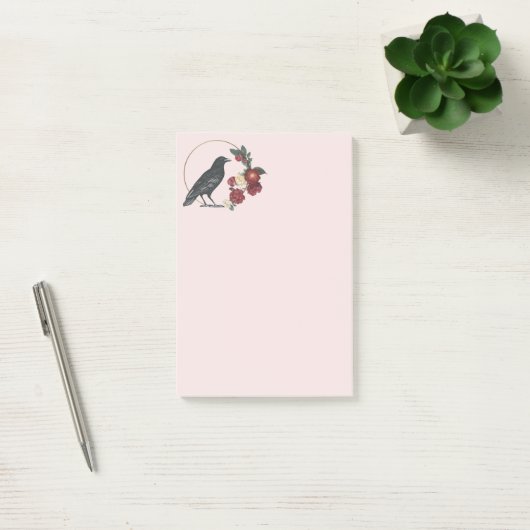 Rozen van zwarte vogels en geweven noten post-it® notes (Kantoor)