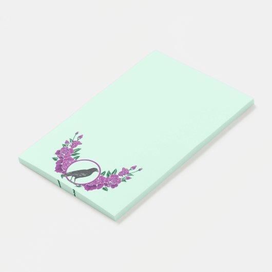 Rozen van zwarte vogels en Raven Post-it Notes (Schuin)