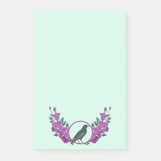 Rozen van zwarte vogels en Raven Post-it Notes (Voorkant)
