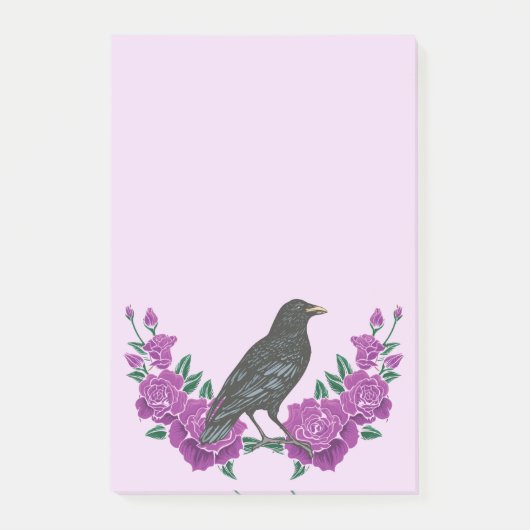 Rozen van zwarte vogels en Raven Post-it® Notes (Voorkant)