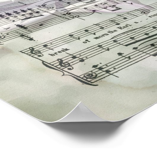 Rozen  vel muziek Art Poster (Hoek)