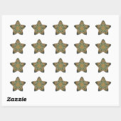Rozen venster geel Abstract Glas in lood Ster Sticker (Vel)