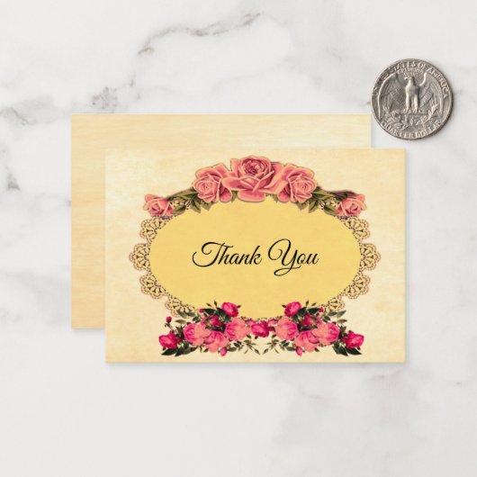  Rozen ventilator Hartelijk dank Notitiekaartje (Voorkant / Achterkant in situ)