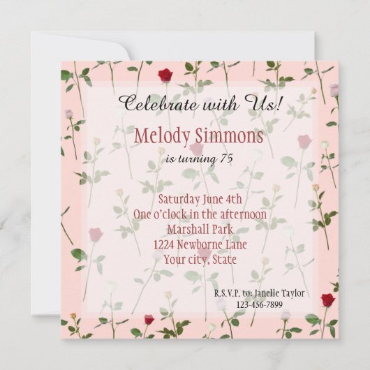  Rozen Verjaardag Kaart (Achterkant)