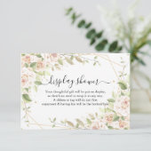 Rozen Vertoning Bridal Weduwenkast Enclosure Card Informatiekaartje (Staand voorkant)