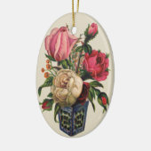 Rozen Victoriaans bloem bloemenroos boeket Keramisch Ornament (Links)