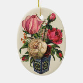 Rozen Victoriaans bloem bloemenroos boeket Keramisch Ornament (Achterkant)