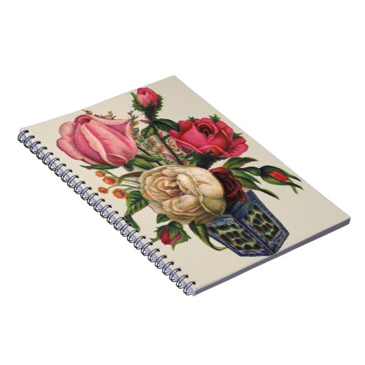 Rozen Victoriaans bloem bloemenroos boeket Notitieboek (Rechterzijde)