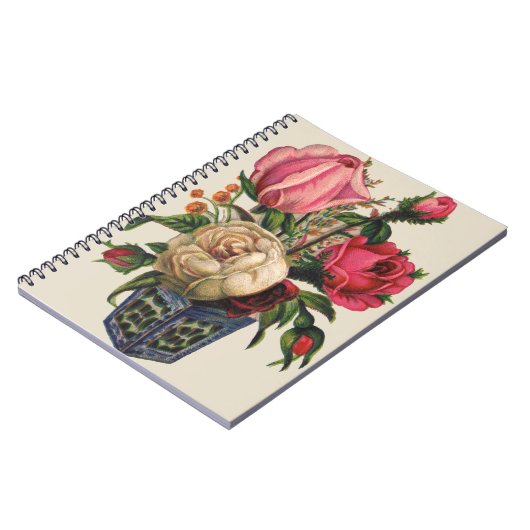 Rozen Victoriaans bloem bloemenroos boeket Notitieboek (Linkerzijde)