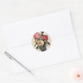 Rozen Victoriaans bloem bloemenroos boeket Ronde Sticker (Envelop)