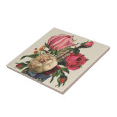 Rozen Victoriaans bloem bloemenroos boeket Tegeltje (Zijkant)