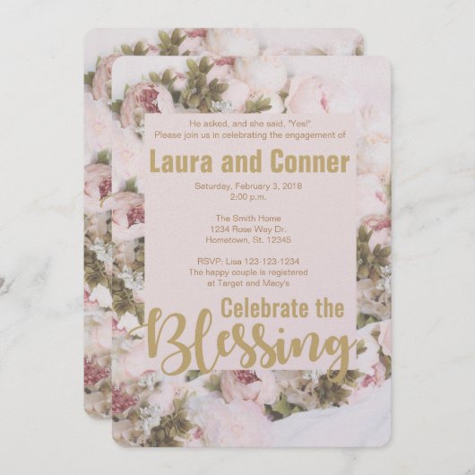 Rozen - Viel de Benoeming Uitnodiging (Voorkant / Achterkant)