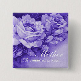 Rozen Vierkante Button 5,1 Cm