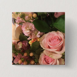 Rozen Vierkante Button 5,1 Cm