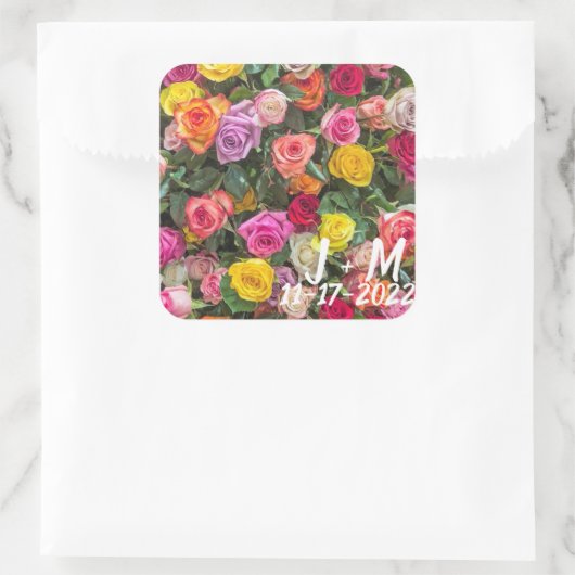 Rozen Vierkante Sticker (Tas)