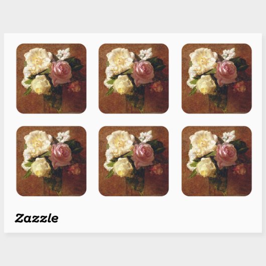 Rozen Vierkante Sticker (Vel)