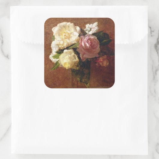 Rozen Vierkante Sticker (Tas)