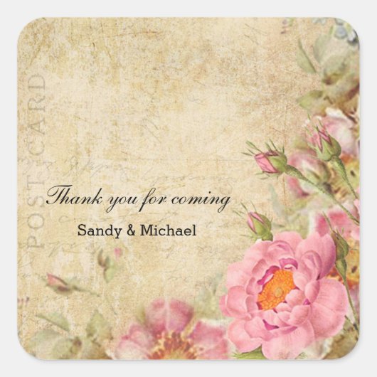  Rozen Vierkante Sticker (Voorkant)