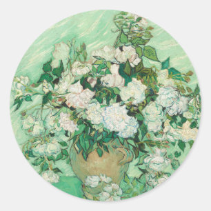 Rozen Vincent van Gogh Ronde Sticker