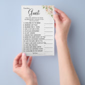 Rozen Vind de gast Bruids douche spelkaart Flyer (Hand)